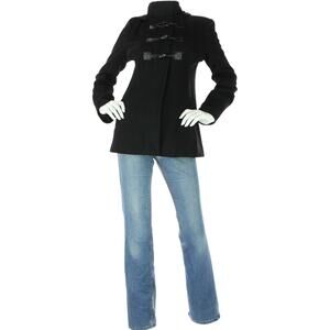 Michael Kors Black Toggle Wool Hooded Coat Jacket